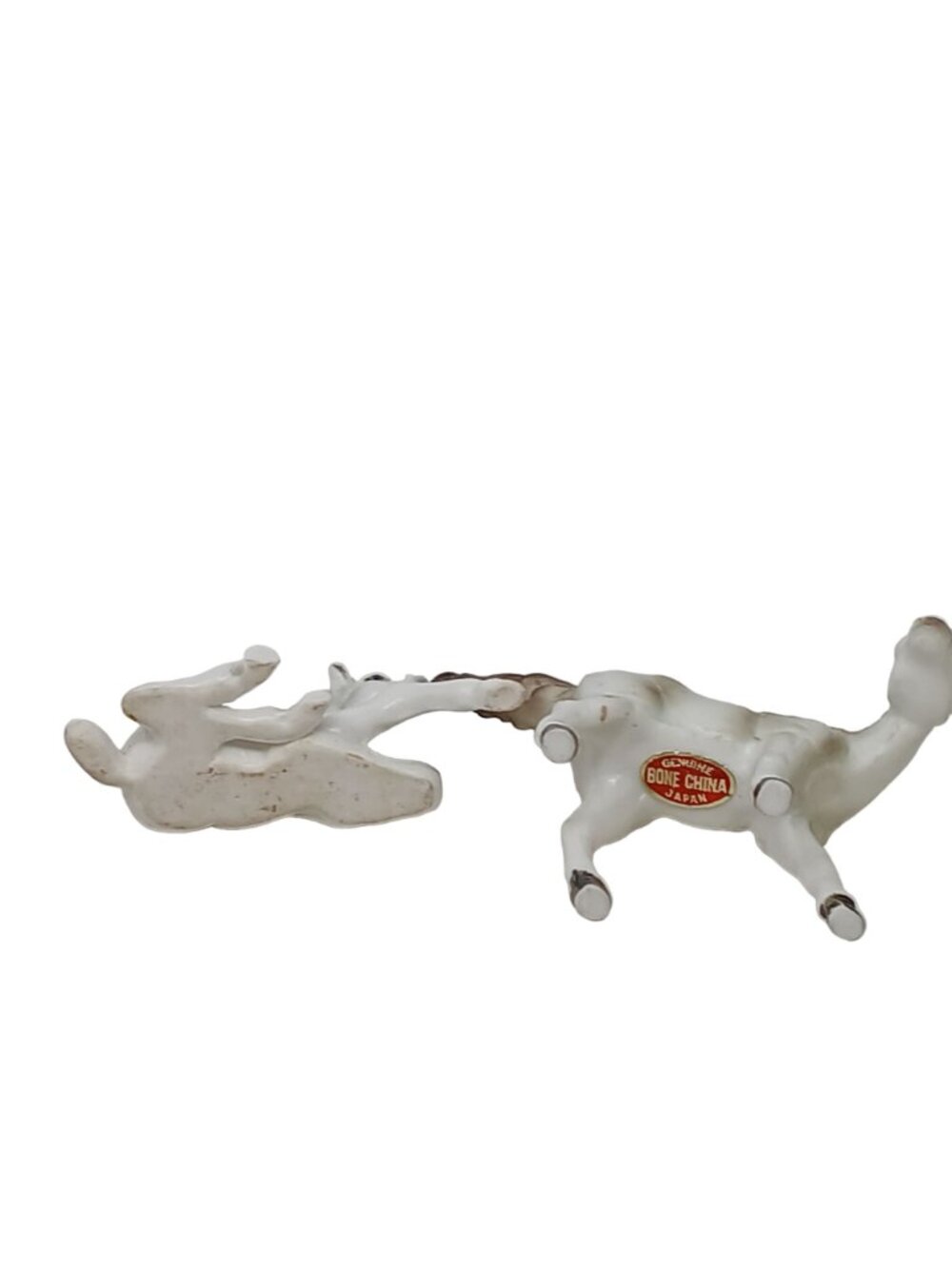 VTG Mare Foal Figurines Japan White & Brown Set of 2 Genuine Bone China #S-3 - Picture 4 of 13